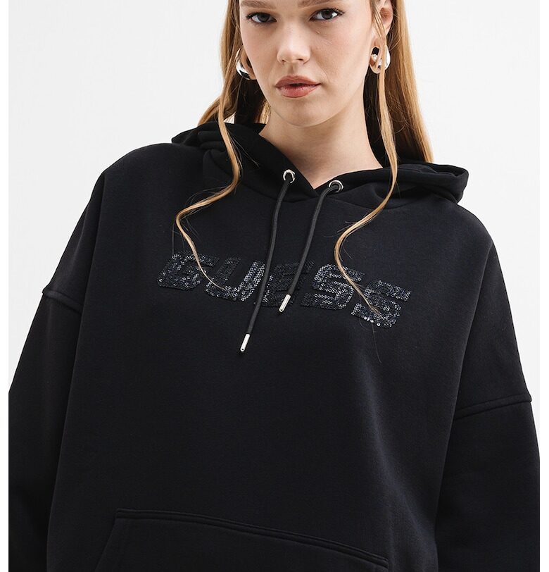 Худи с пайети - Черен GUESS