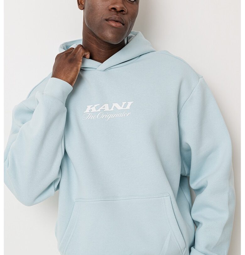 Худи с памук Originator - Бял/Пастелносин Karl Kani