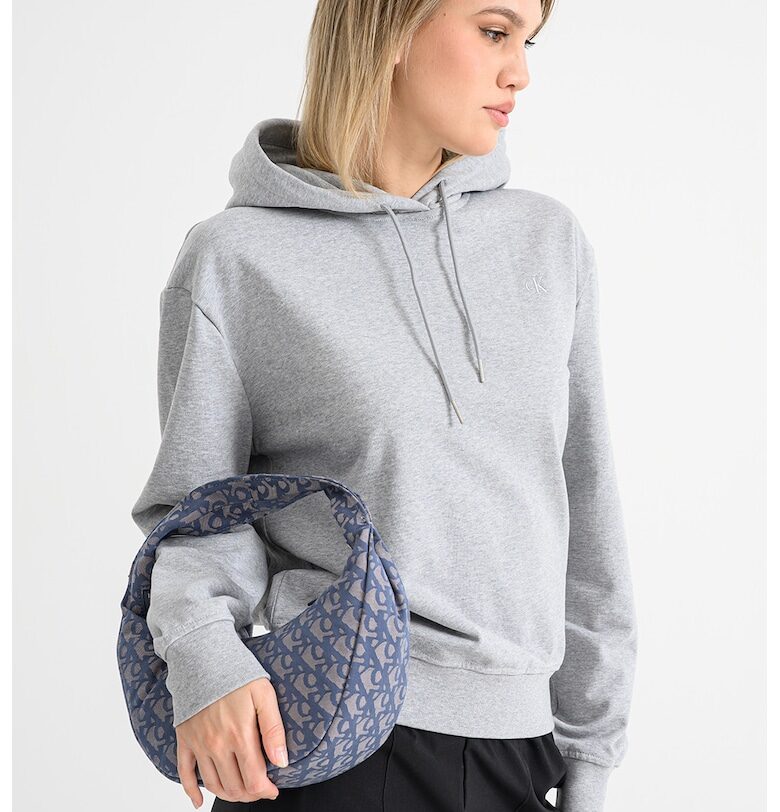 Худи с памук - Сив меланж CALVIN KLEIN JEANS