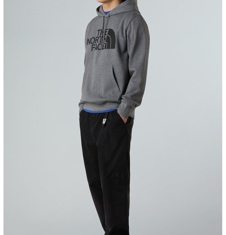 Худи с памук и лого - Антрацитно сиво The North Face