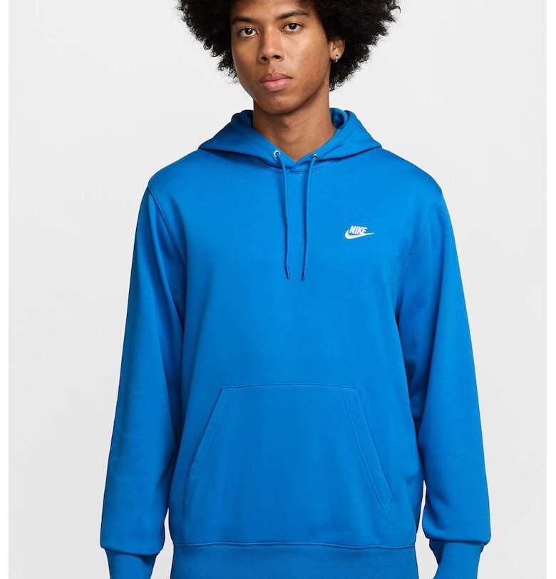 Худи с памук и лого - Кралско Синьо Nike