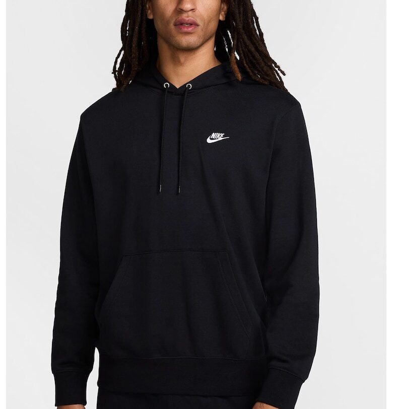 Худи с памук и лого - Черен Nike