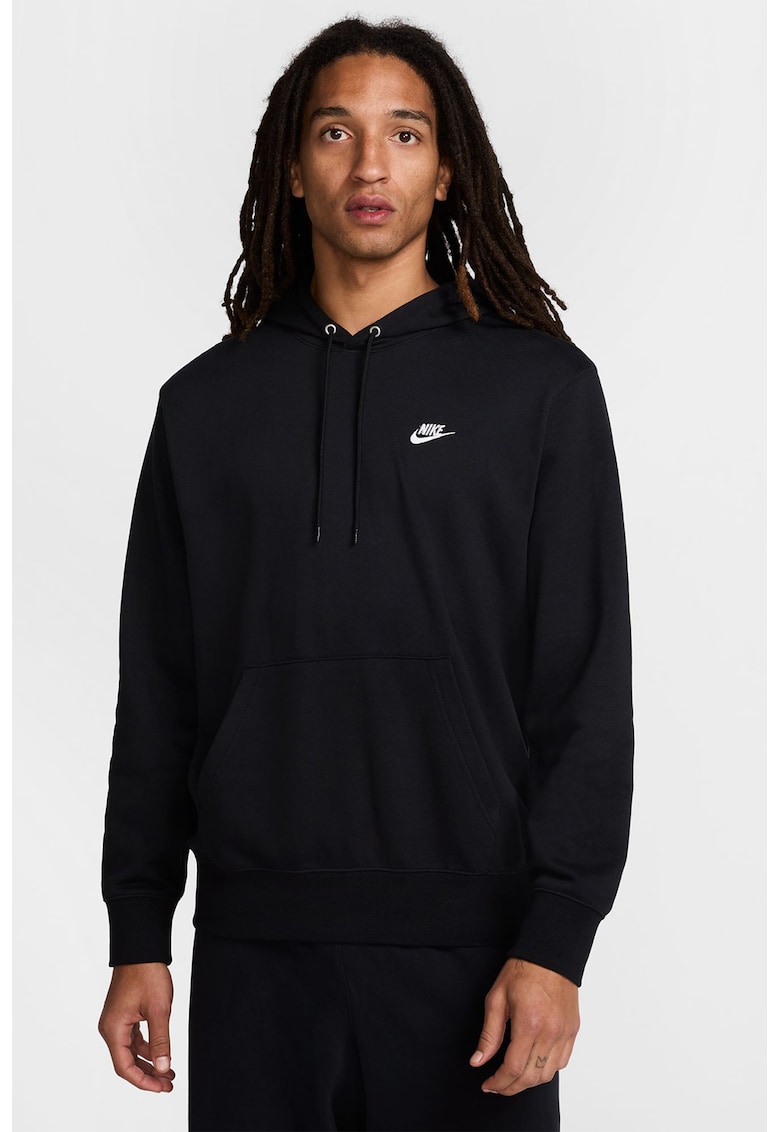 Худи с памук и лого - Черен Nike