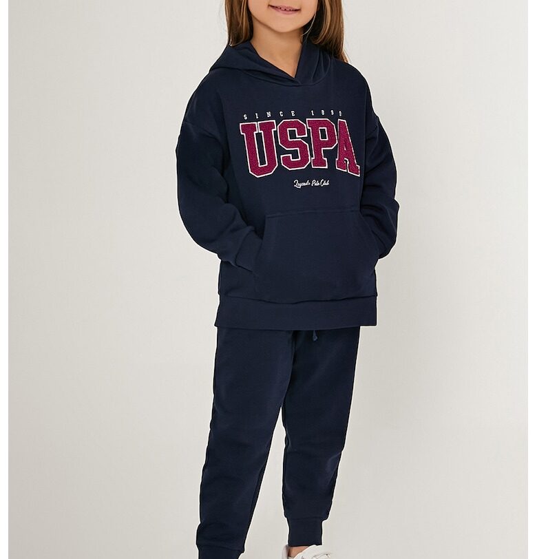 Худи с памук и спортен панталон - Ултрамарин синьо/Малина US Polo Assn