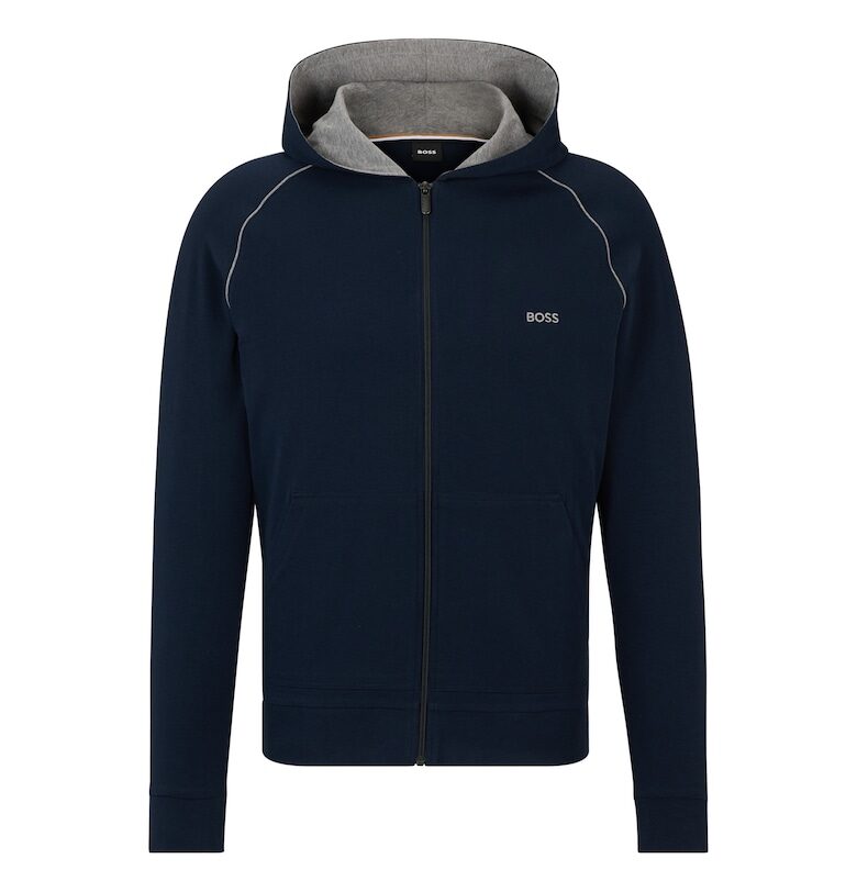 Худи с памук и цип BOSS