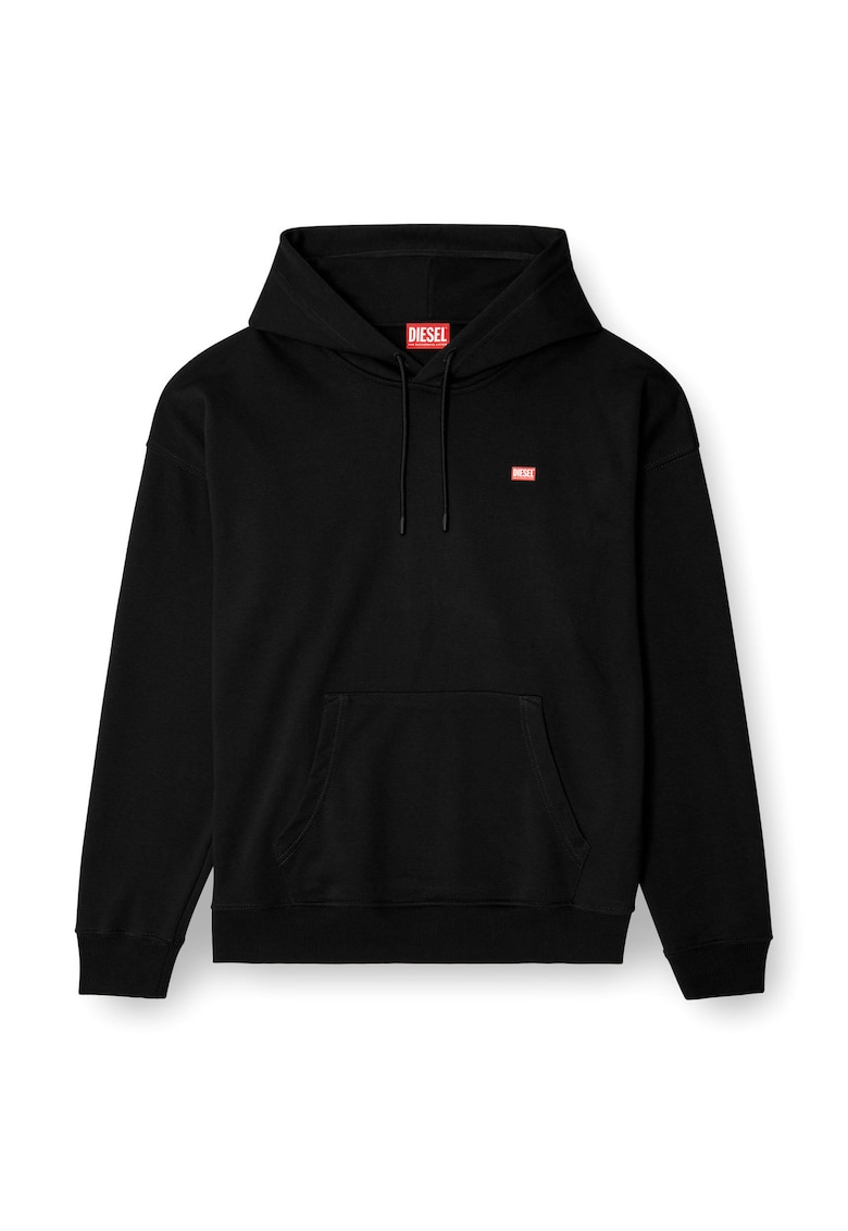 Худи с памук с джобове кенгуру - Черен Diesel