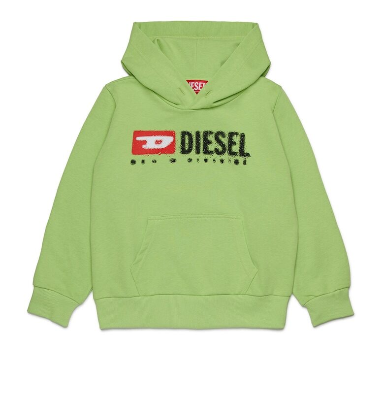 Худи с памук с лого - Шам фъстък зелено Diesel