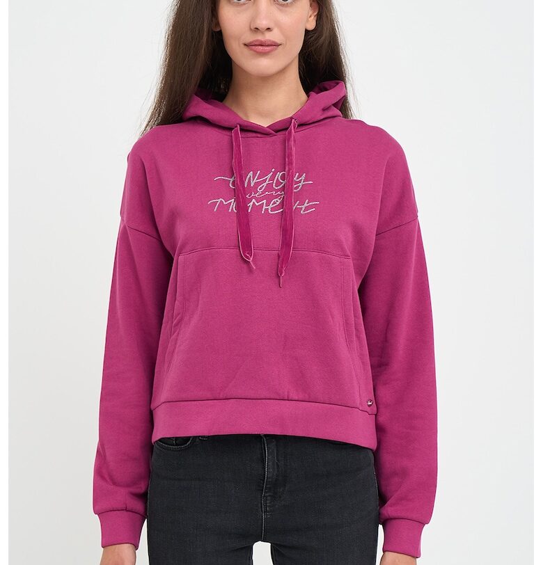 Худи с принт - Малина/Сребрист Timeout