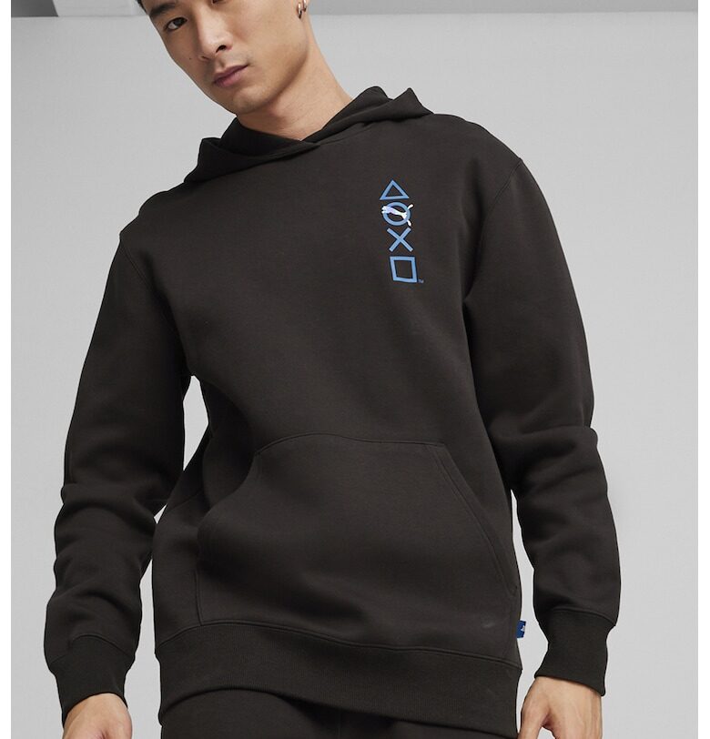 Худи с принт и джоб кенгуру - Черен Puma