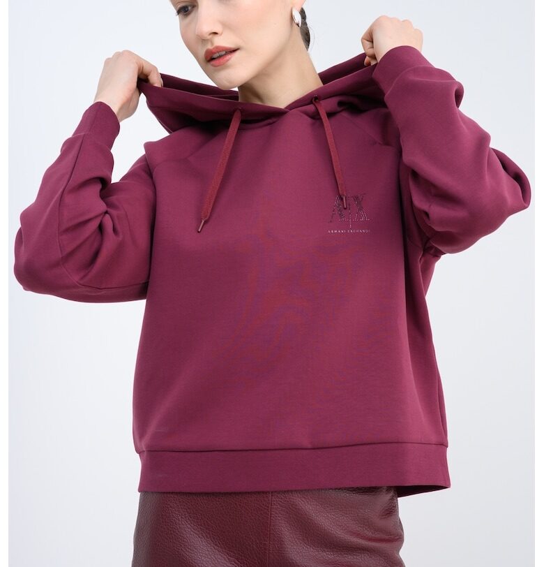 Худи с ръкави реглан - Бордо ARMANI EXCHANGE