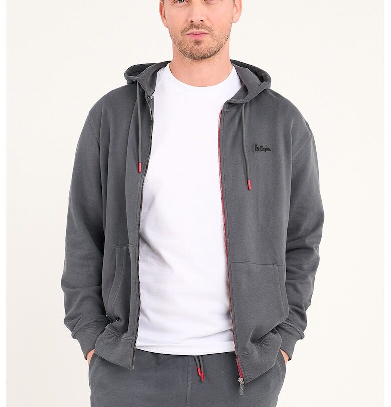 Худи с цип - Tъмносив Lee Cooper