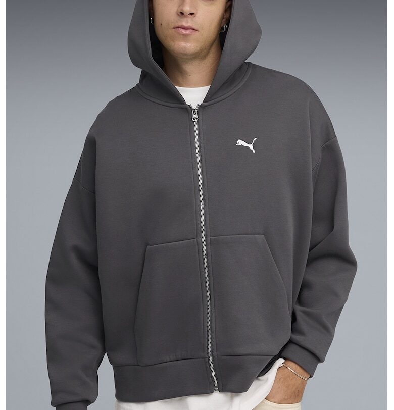 Худи с цип - Бял/Черен Puma