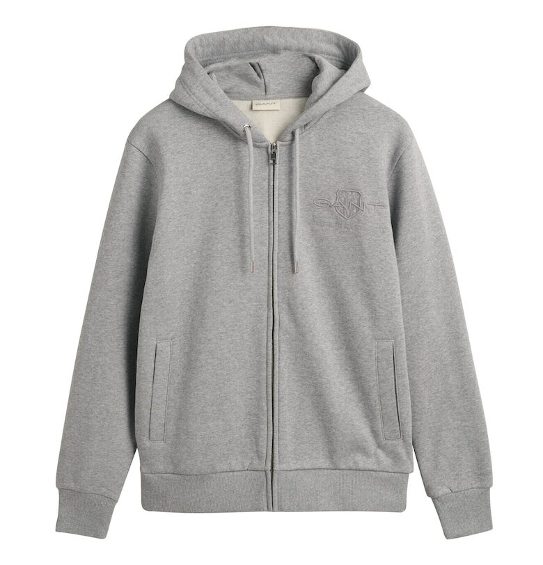Худи с цип - Светло сив Gant