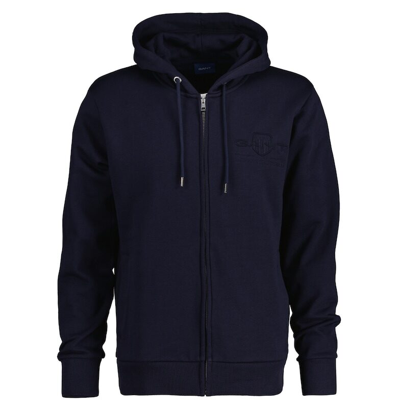 Худи с цип - Ултрамарин синьо Gant