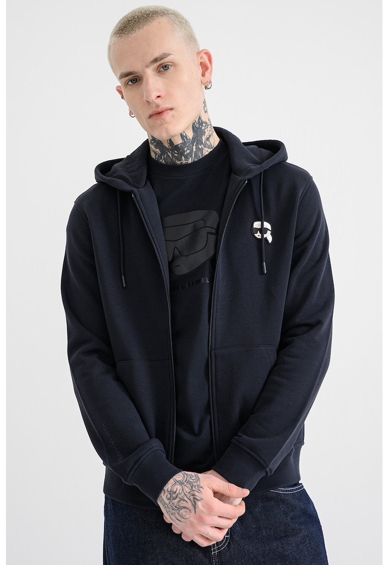 Худи с цип - Ултрамарин синьо Karl Lagerfeld