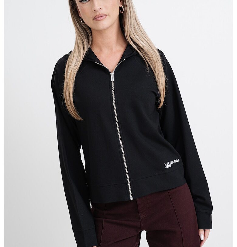 Худи с цип - Черен KARL LAGERFELD JEANS