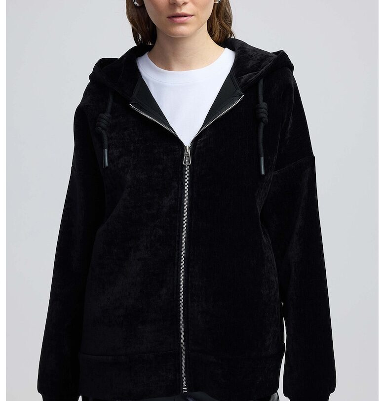 Худи с цип и връзка - Черен Ipekyol