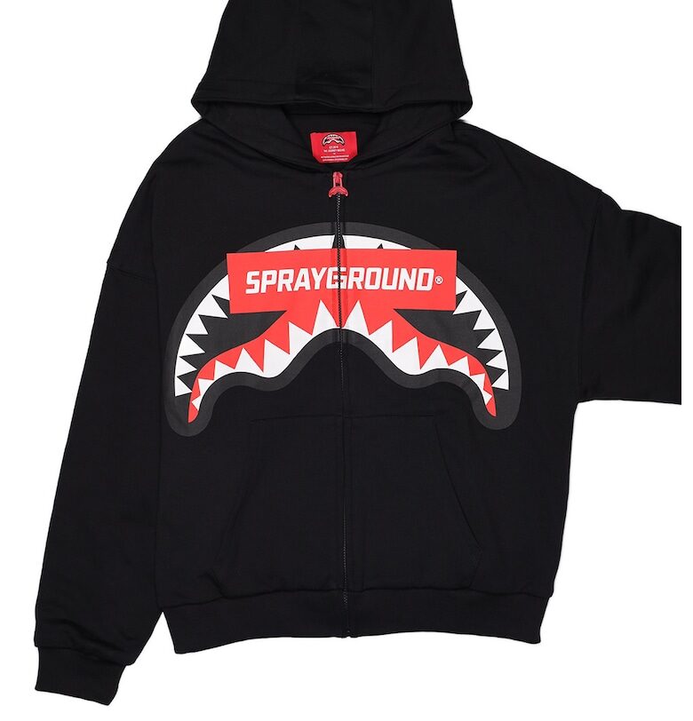 Худи с цип и голямо лого - Червен/Черен Sprayground