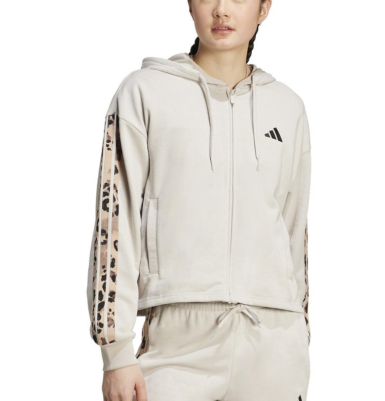 Худи с цип и два джоба - Светлокафяв/Светло бежово adidas Sportswear