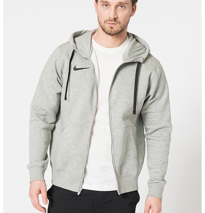 Худи с цип и джобове - Сив меланж Nike