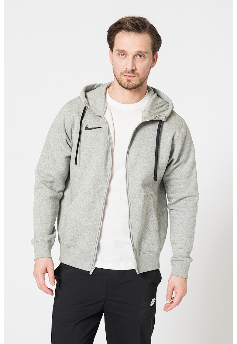 Худи с цип и джобове - Сив меланж Nike