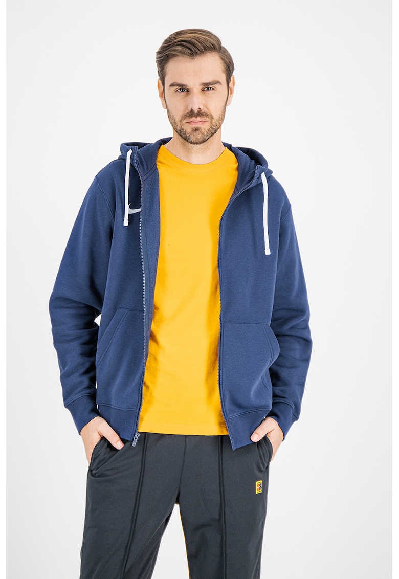 Худи с цип и джобове - Тъмносин Nike