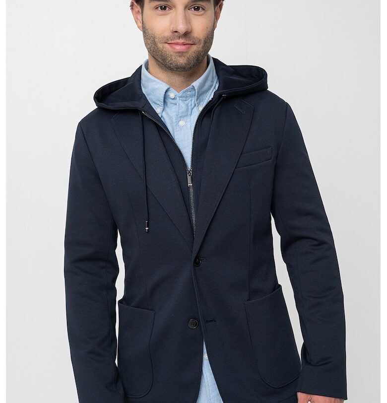 Худи с цип и копчета - Ултрамарин синьо Tommy Hilfiger