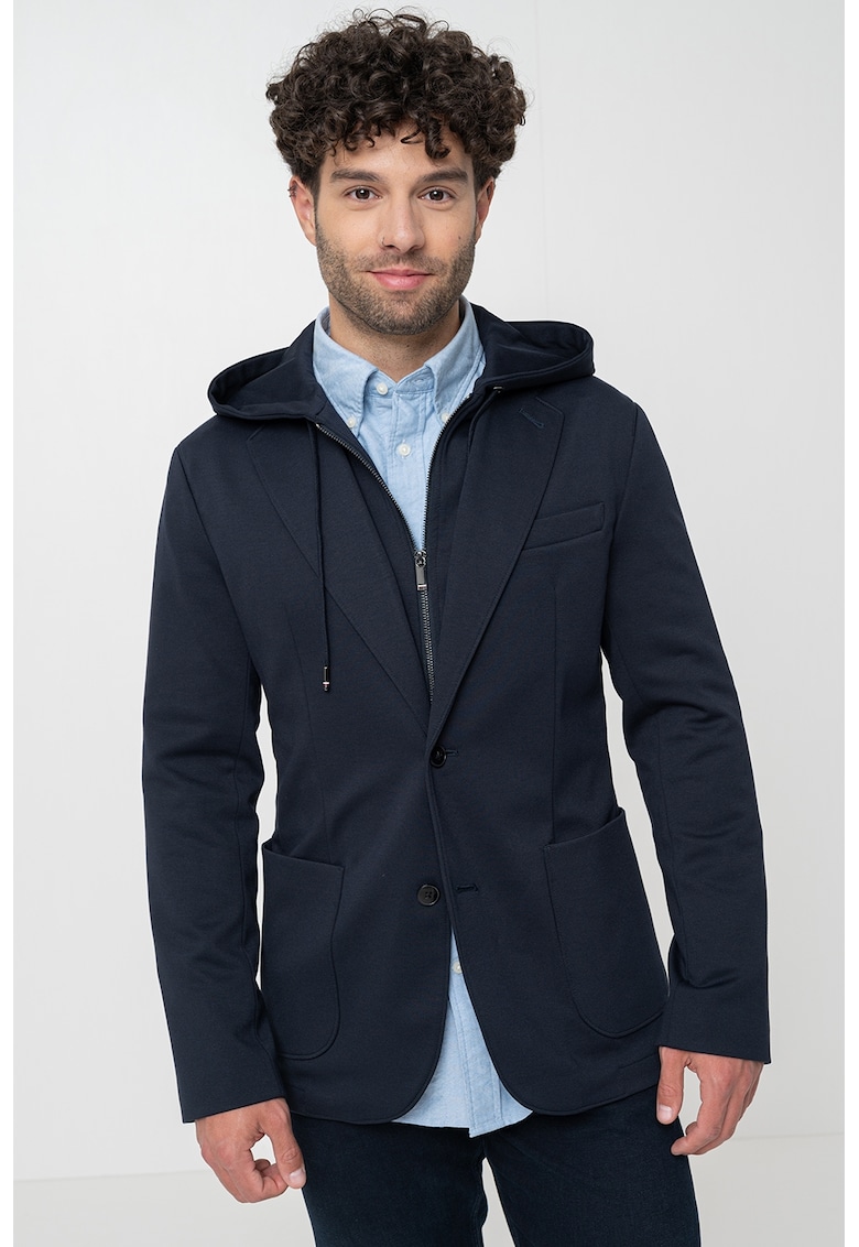 Худи с цип и копчета - Ултрамарин синьо Tommy Hilfiger