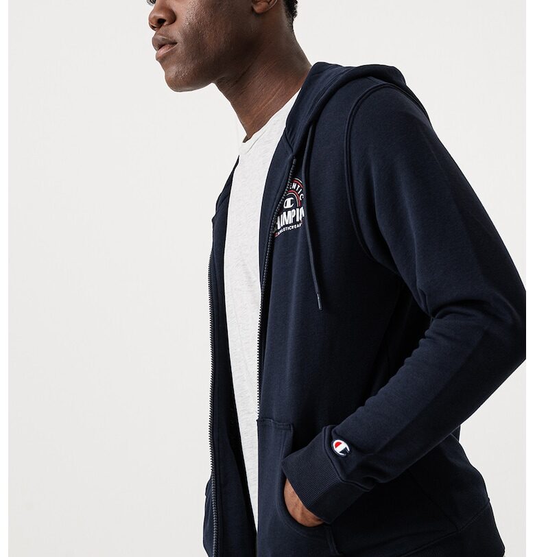 Худи с цип и лого Champion