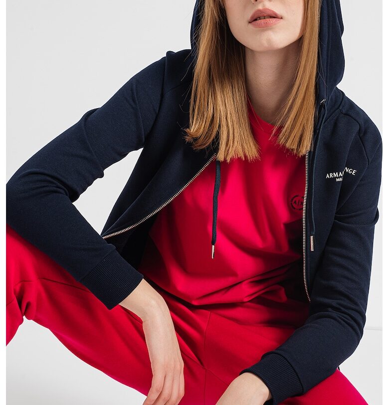 Худи с цип и ръкави реглан - Тъмносин ARMANI EXCHANGE