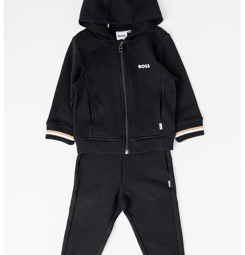 Худи с цип и спортен панталон - Черен BOSS Kidswear