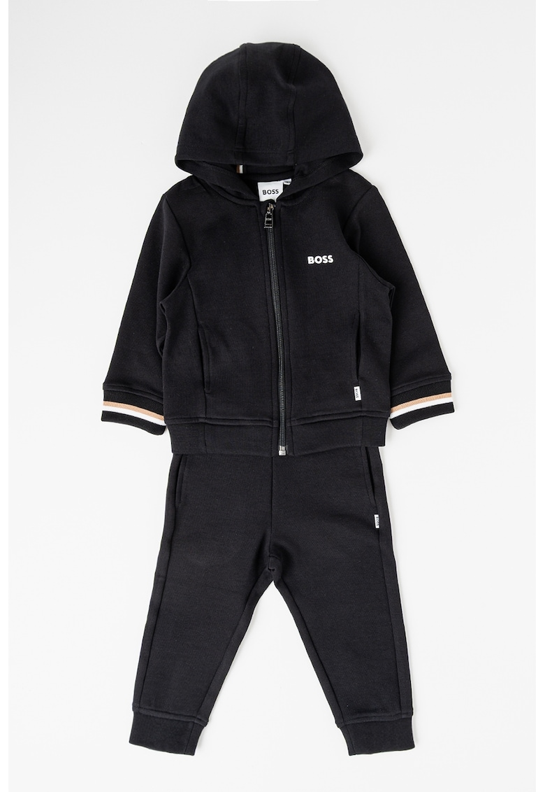 Худи с цип и спортен панталон - Черен BOSS Kidswear