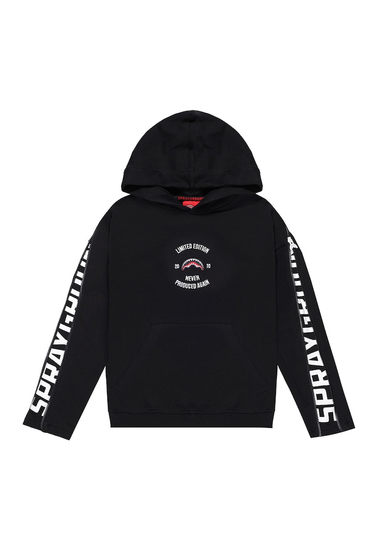 Худи с цип на ръкава и лого - Бял/Черен Sprayground
