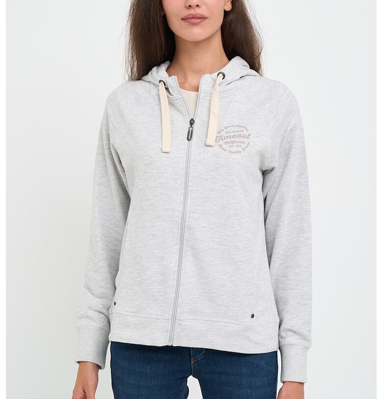 Худи с цип със скосени джобове - Сив меланж Timeout