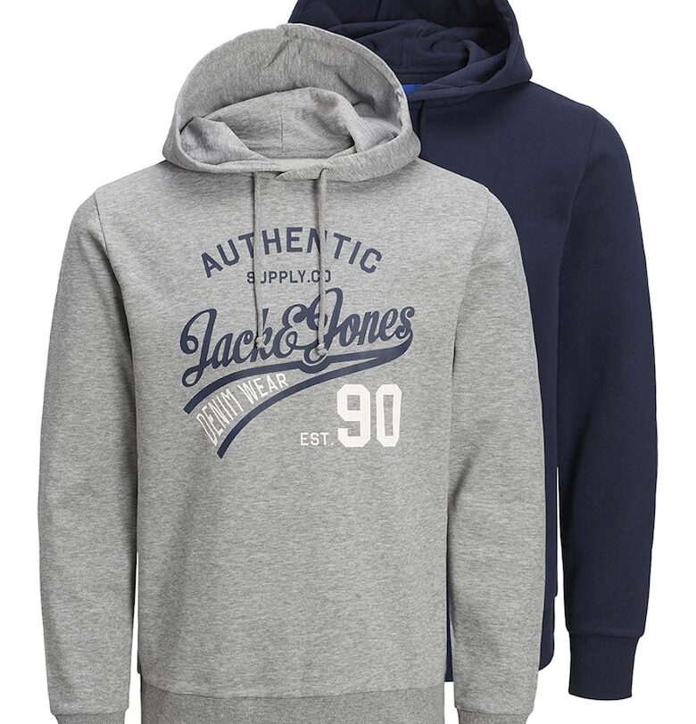 Худита с лого - 2 броя - Бял/Сив меланж/Тъмносин Jack  Jones