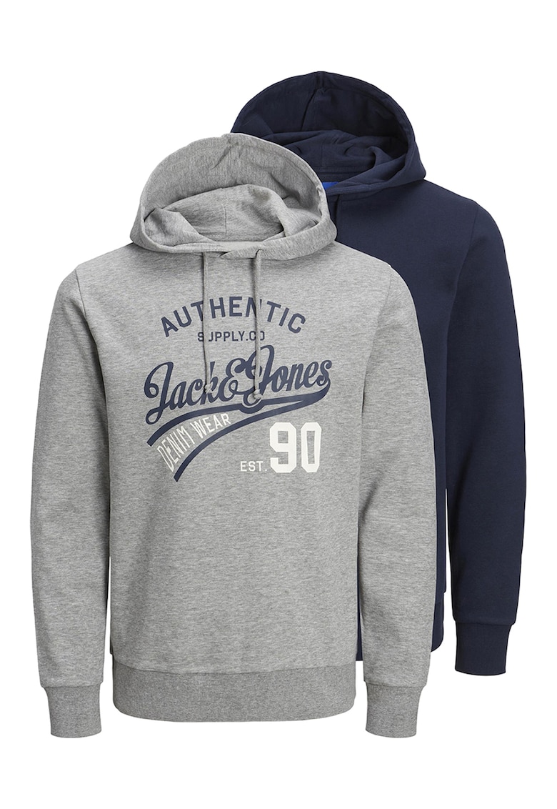 Худита с лого - 2 броя - Бял/Сив меланж/Тъмносин Jack Jones
