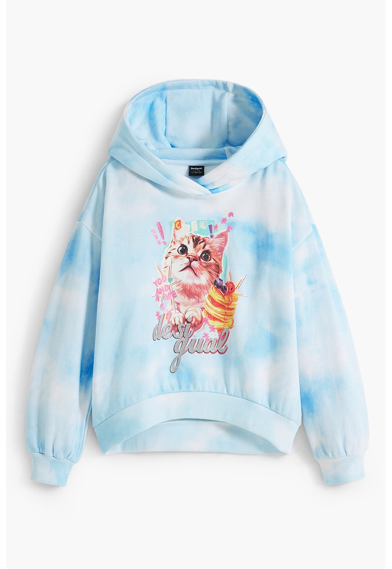 Худу с хоризонтален меланж и фигурален принт - Пастелносин DESIGUAL