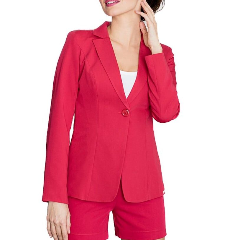 Червено официално дамско сако  Ywairvudd K201 Lenitif