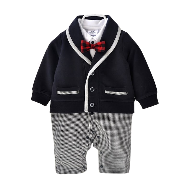 Черен костюм за момче с малък принт OEM Nannie
