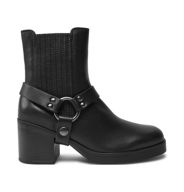 Черни ботуши Jelani Stt -  лачена кожа Unisa