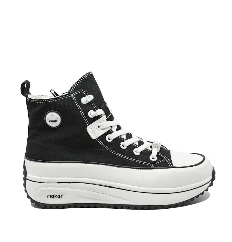 Черни текстилни високи маратонки  RIK90010-00 - Черен Rieker