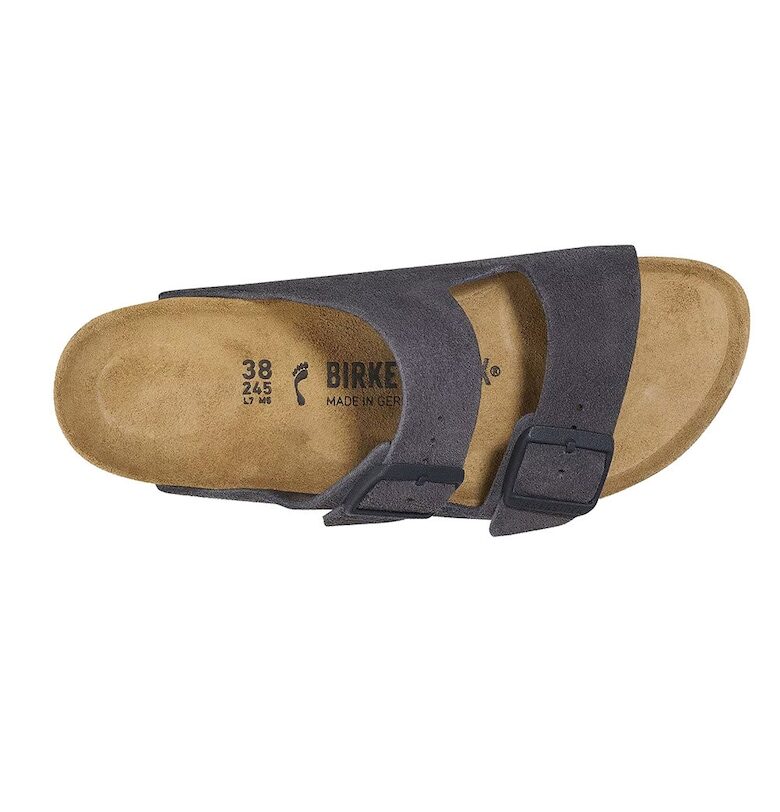 Чехли  Arizona - велур - сиви - анатомична стелка - EVA подметка Birkenstock