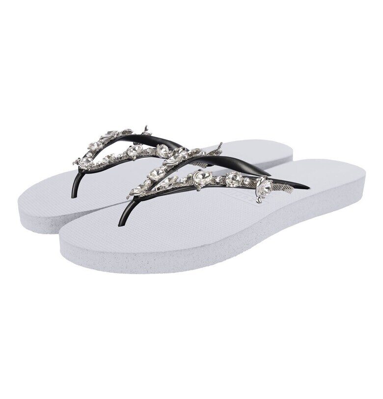 Чехли Chrystal Dolphin с декоративни камъни - Бял UZURII