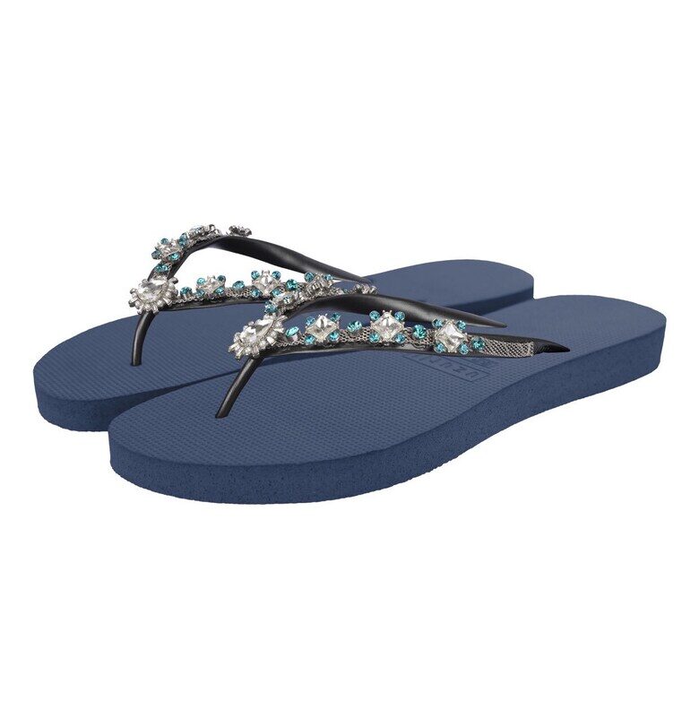 Чехли Dolce Chrystal с декоративни камъни - Тъмносин UZURII