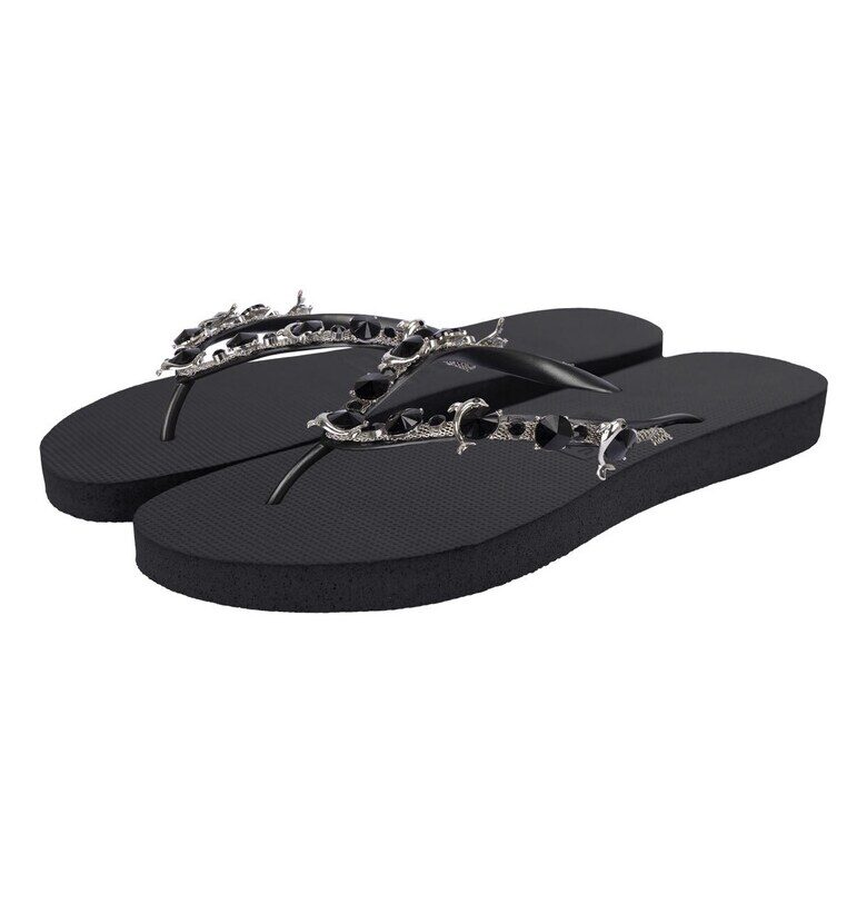 Чехли Dolphin с декоративни камъни - Черен UZURII