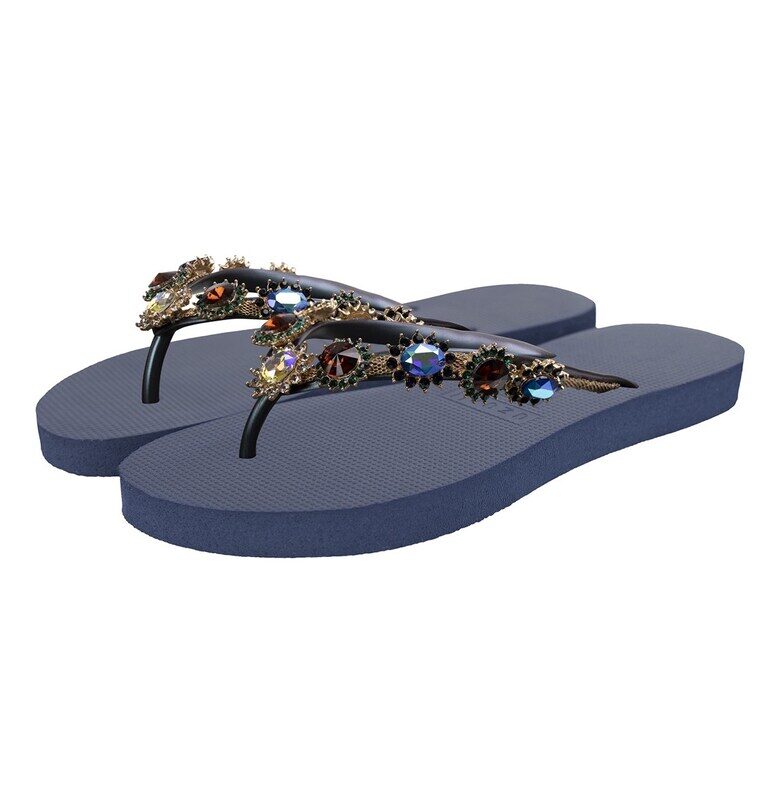 Чехли Monroe с декоративни камъни - Тъмносин UZURII