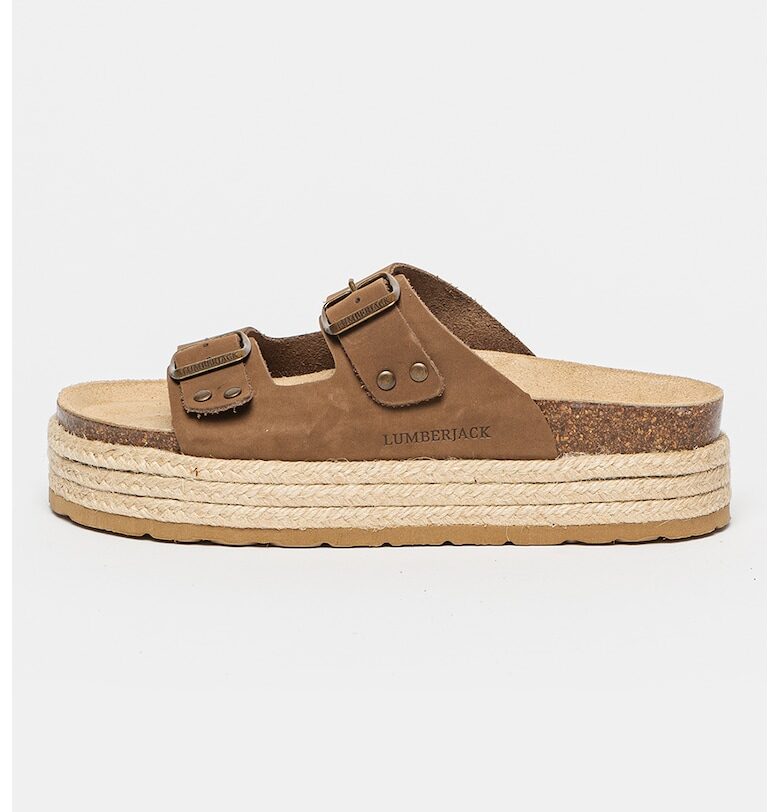 Чехли от еко кожа Ludmilla с равна платформа Lumberjack