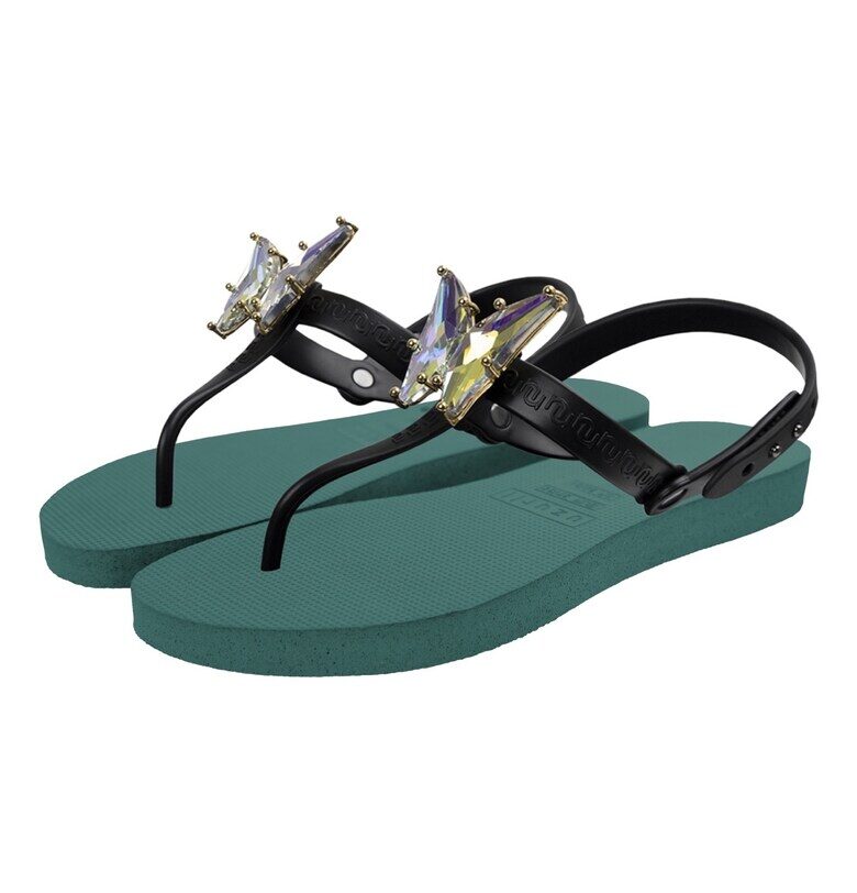 Чехли с декоративни камъни - Аква зелено UZURII