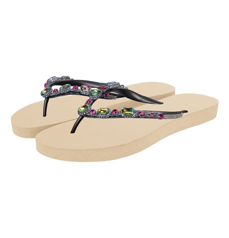 Чехли с декоративни камъни - Бежов UZURII