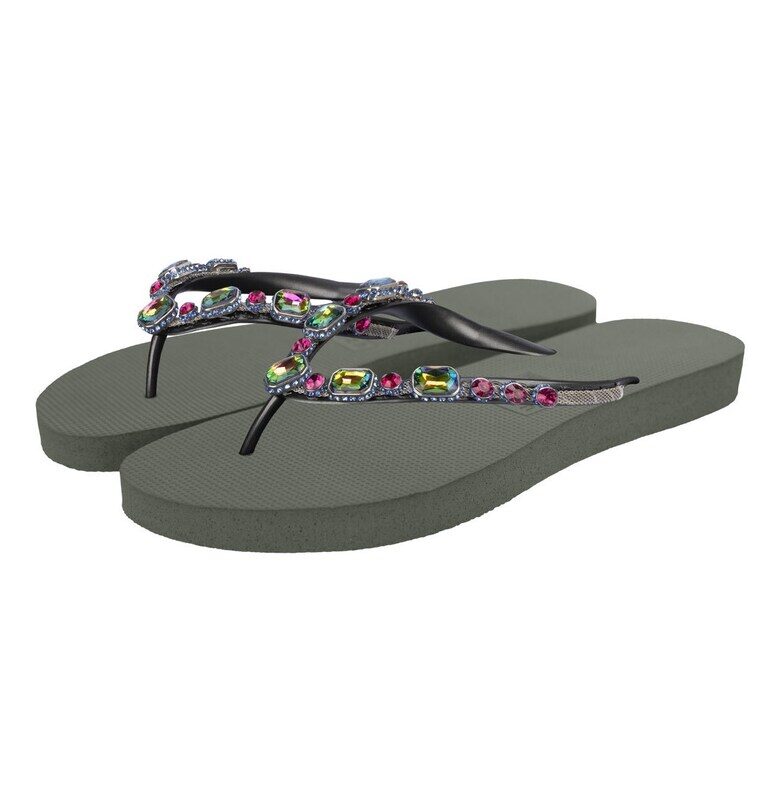 Чехли с декоративни камъни - Зелен UZURII